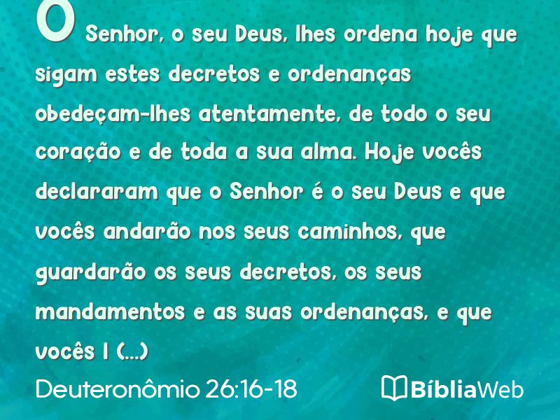 Deuteronômio 26:16-18 em imagem para compartilhar
