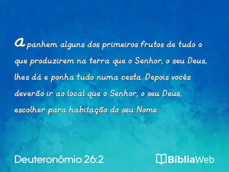 Deuteronômio 26:2 em imagem para compartilhar