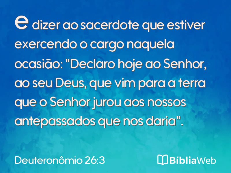 Deuteronômio 26:3 em imagem para compartilhar