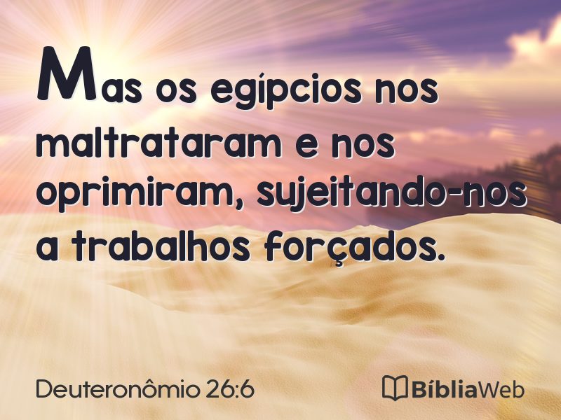 Deuteronômio 26:6 em imagem para compartilhar