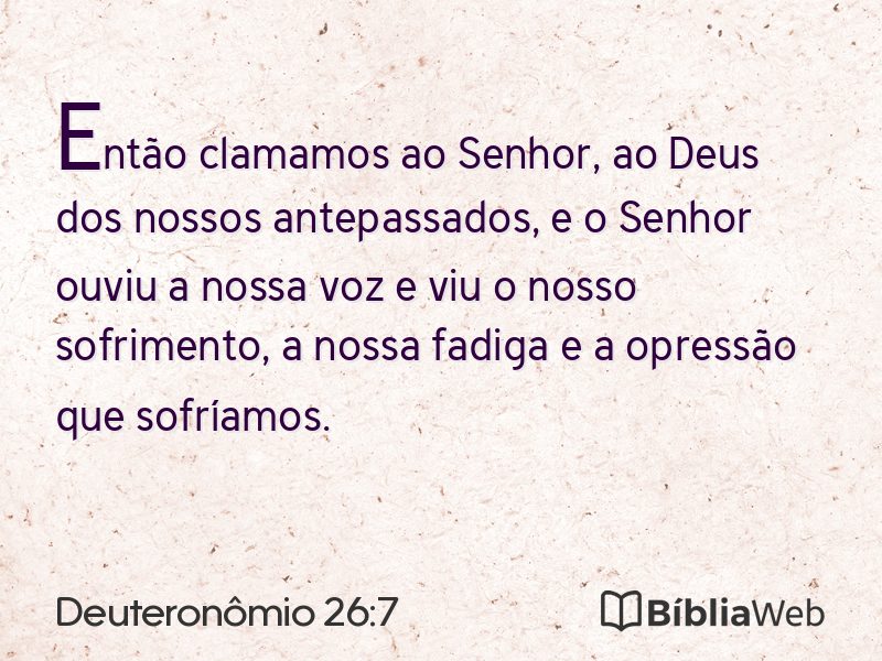 Deuteronômio 26:7 em imagem para compartilhar