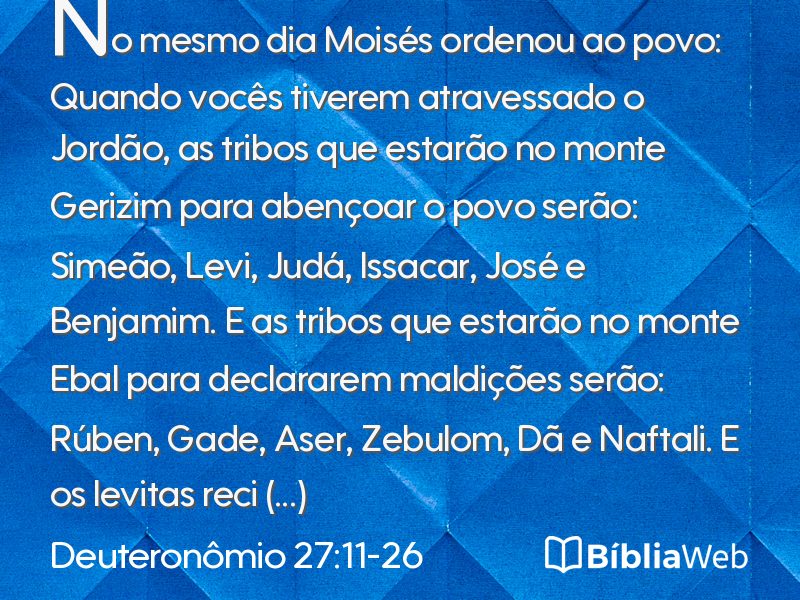 Deuteronômio 27:11-26 em imagem para compartilhar