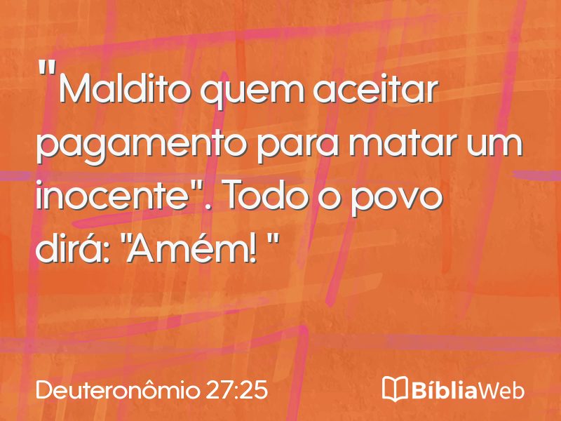 Deuteronômio 27:25 em imagem para compartilhar
