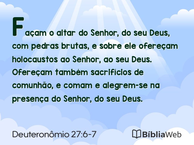 Deuteronômio 27:6-7 em imagem para compartilhar