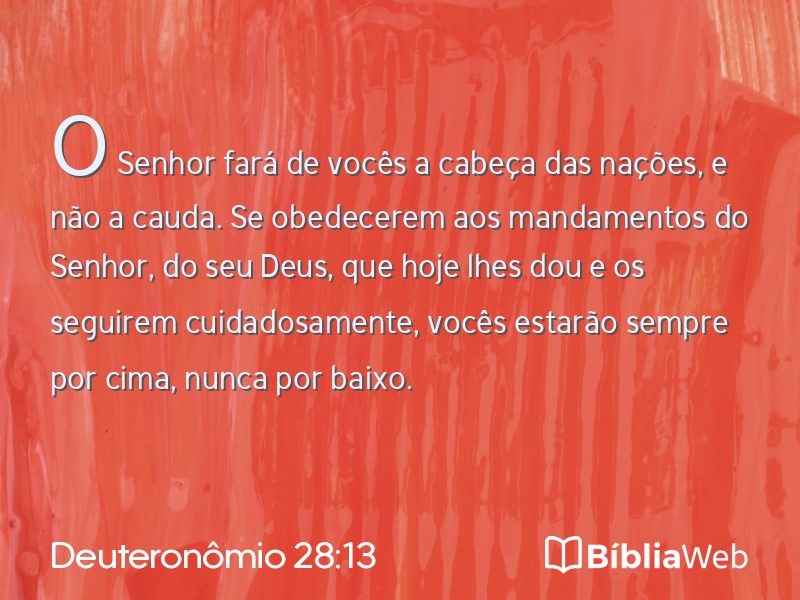 Deuteronômio 28:13 em imagem para compartilhar