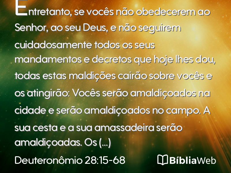 Deuteronômio 28:15-68 em imagem para compartilhar