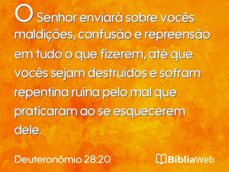 Deuteronômio 28:20 em imagem para compartilhar