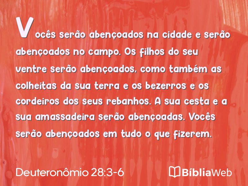 Deuteronômio 28:3-6 em imagem para compartilhar