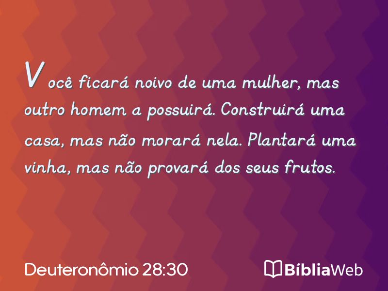 Deuteronômio 28:30 em imagem para compartilhar