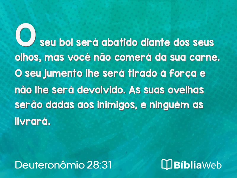 Deuteronômio 28:31 em imagem para compartilhar