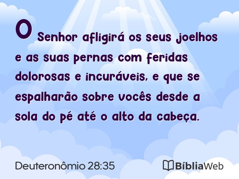 Deuteronômio 28:35 em imagem para compartilhar