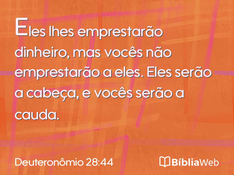 Deuteronômio 28:44 em imagem para compartilhar