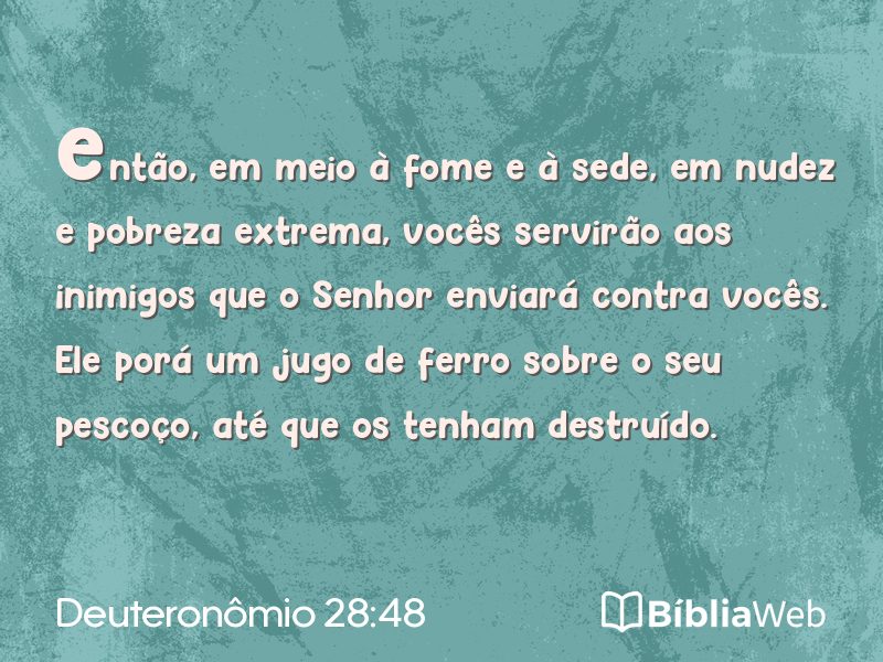 Deuteronômio 28:48 em imagem para compartilhar
