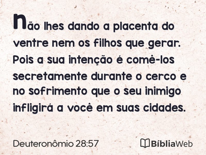 Deuteronômio 28:57 em imagem para compartilhar