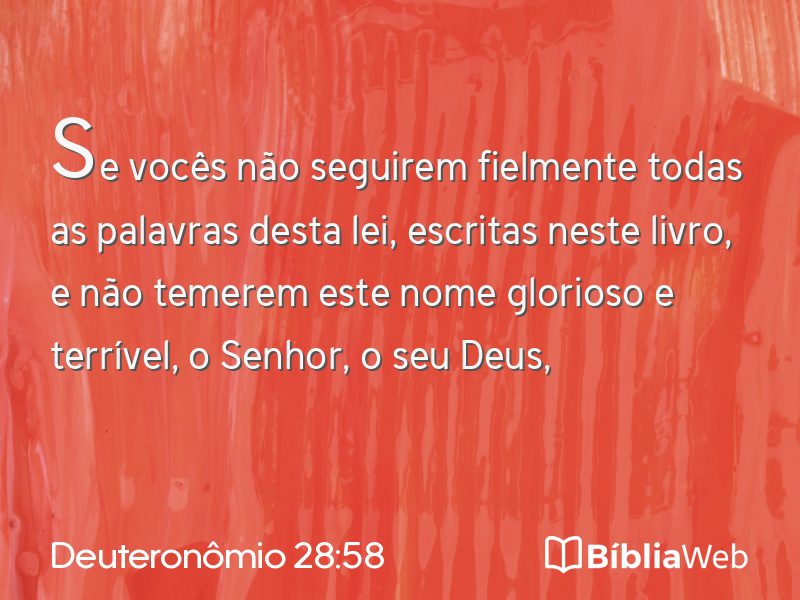 Deuteronômio 28:58 em imagem para compartilhar