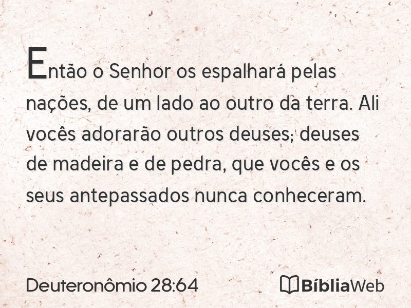 Deuteronômio 28:64 em imagem para compartilhar