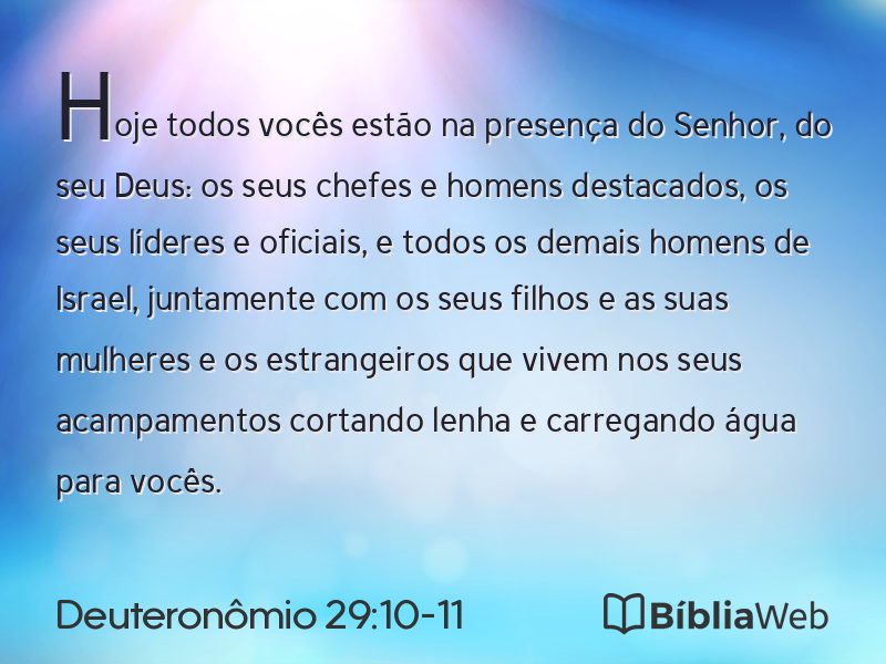Deuteronômio 29:10-11 em imagem para compartilhar