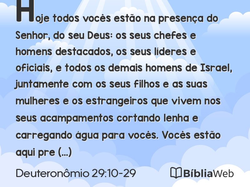 Deuteronômio 29:10-29 em imagem para compartilhar