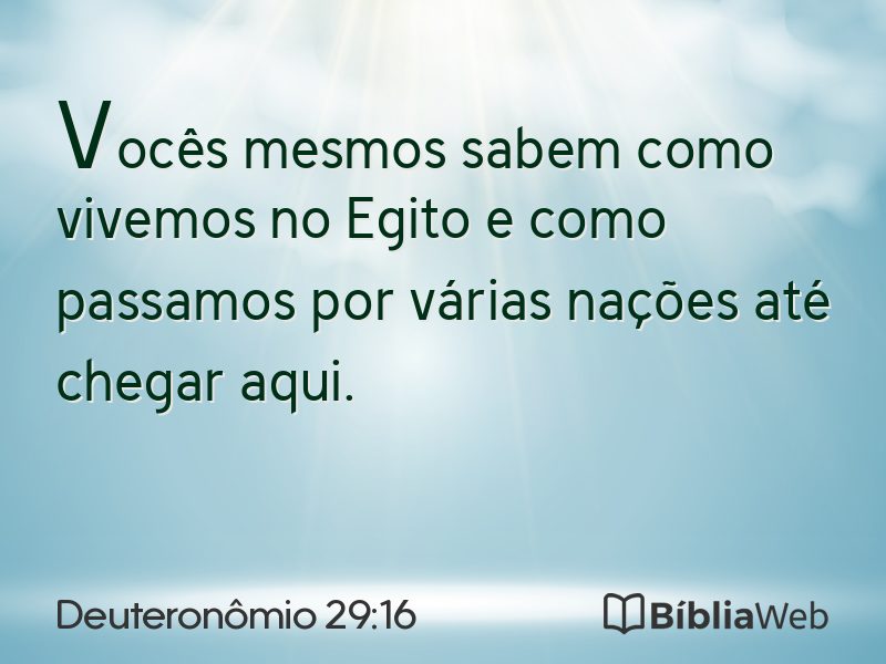 Deuteronômio 29:16 em imagem para compartilhar