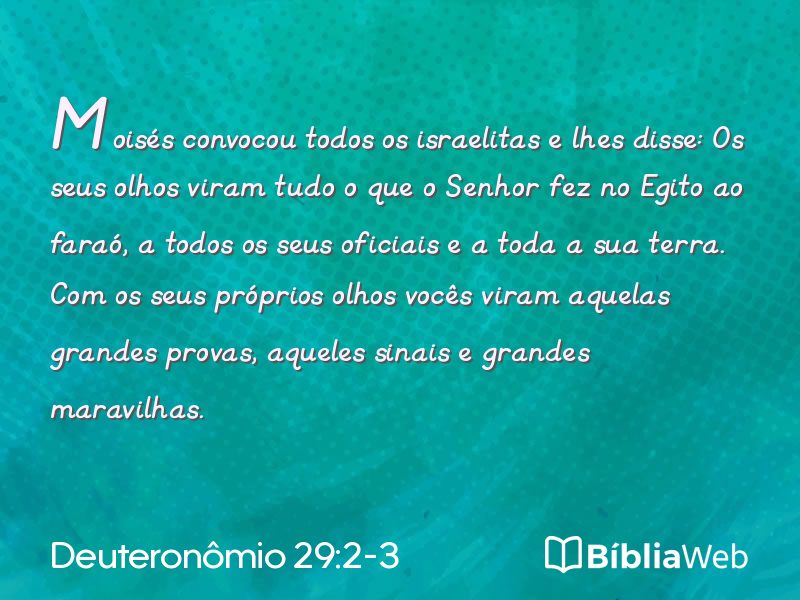 Deuteronômio 29:2-3 em imagem para compartilhar