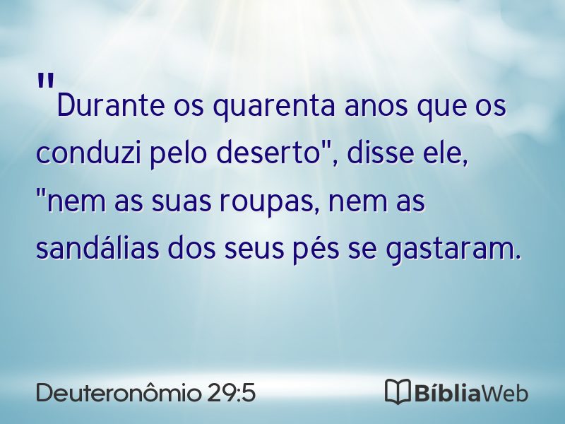 Deuteronômio 29:5 em imagem para compartilhar