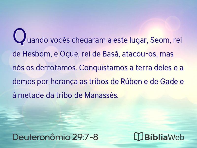 Deuteronômio 29:7-8 em imagem para compartilhar