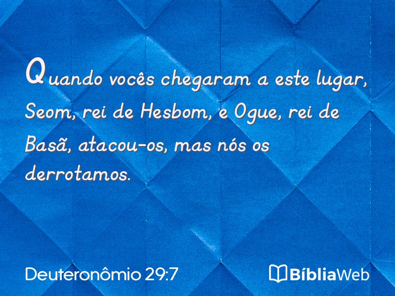 Deuteronômio 29:7 em imagem para compartilhar