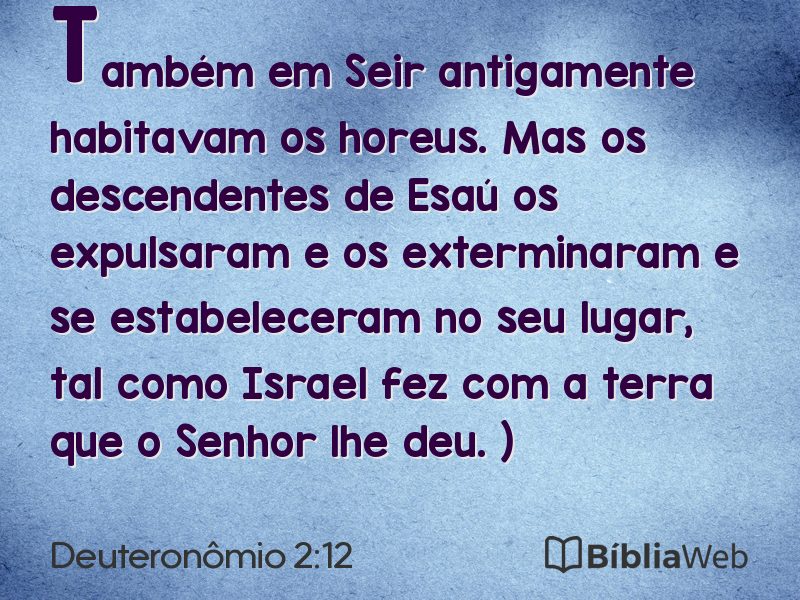Deuteronômio 2:12 em imagem para compartilhar