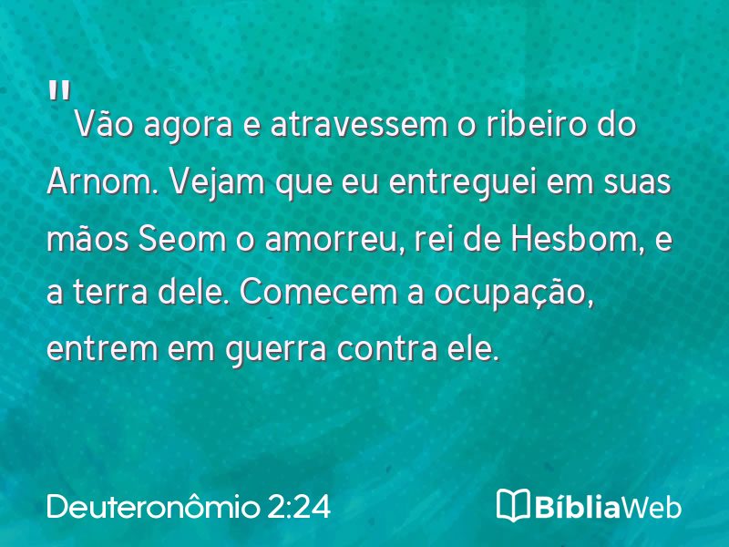 Deuteronômio 2:24 em imagem para compartilhar