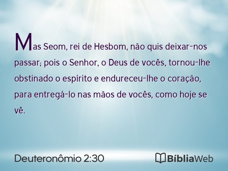 Deuteronômio 2:30 em imagem para compartilhar