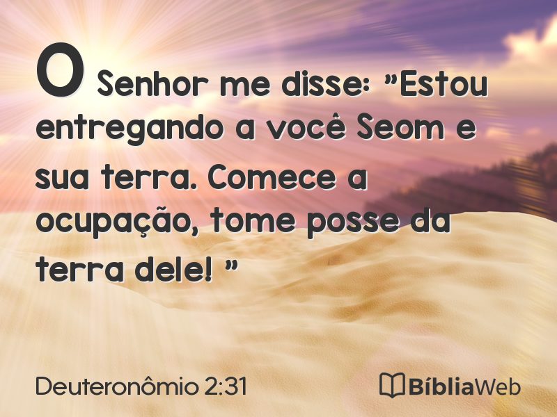 Deuteronômio 2:31 em imagem para compartilhar