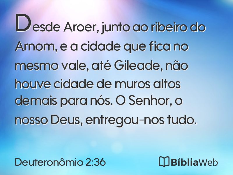 Deuteronômio 2:36 em imagem para compartilhar