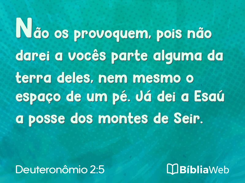 Deuteronômio 2:5 em imagem para compartilhar