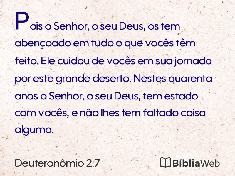 Deuteronômio 2:7 em imagem para compartilhar