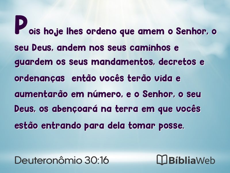 Deuteronômio 30:16 em imagem para compartilhar