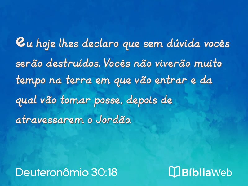 Deuteronômio 30:18 em imagem para compartilhar