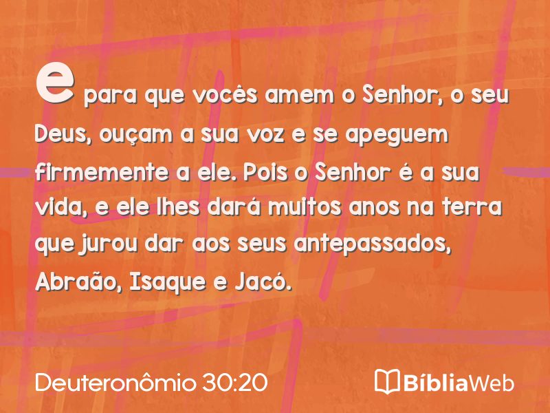 Deuteronômio 30:20 em imagem para compartilhar