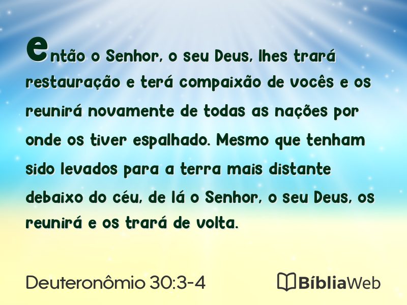 Deuteronômio 30:3-4 em imagem para compartilhar