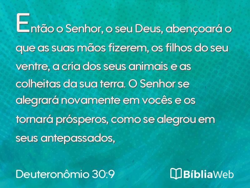 Deuteronômio 30:9 em imagem para compartilhar