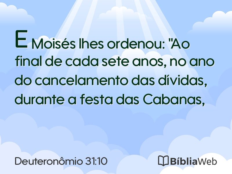 Deuteronômio 31:10 em imagem para compartilhar