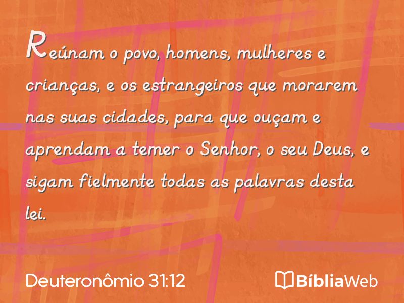 Deuteronômio 31:12 em imagem para compartilhar