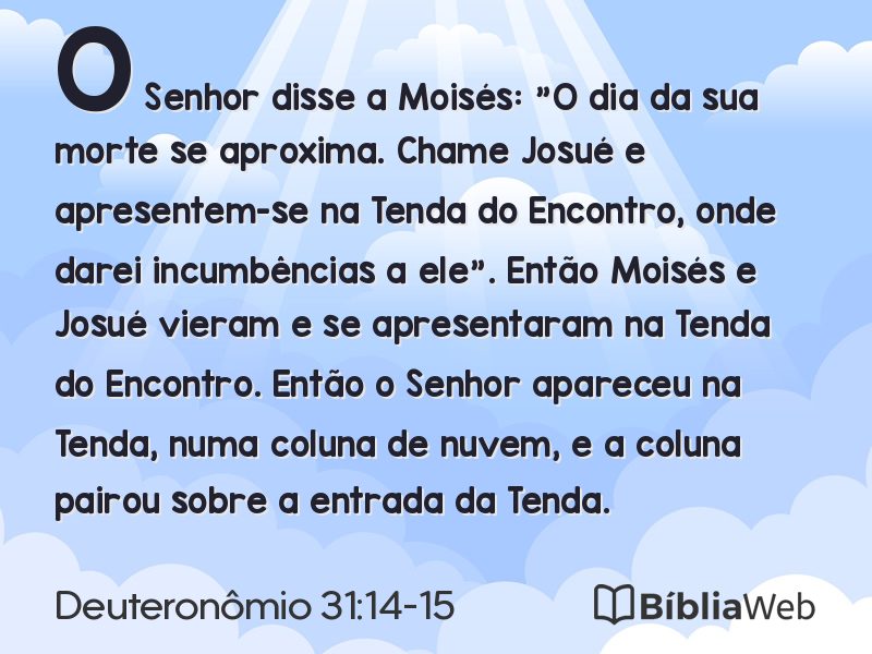 Deuteronômio 31:14-15 em imagem para compartilhar