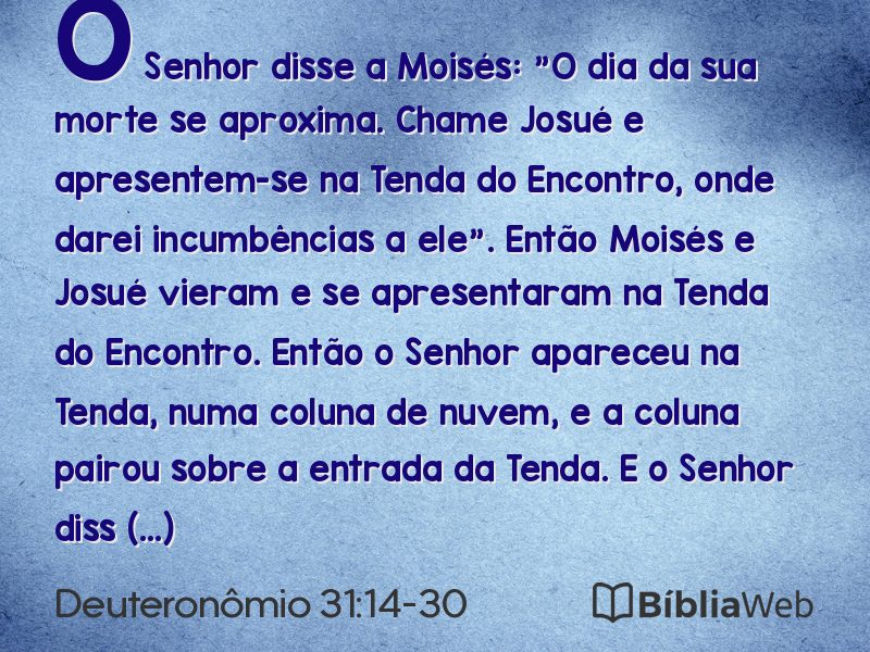 Deuteronômio 31:14-30 em imagem para compartilhar