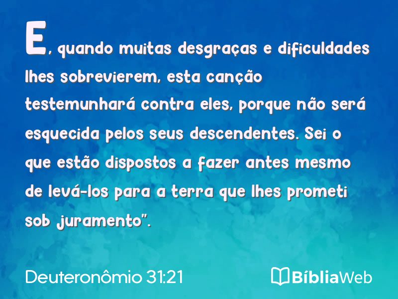 Deuteronômio 31:21 em imagem para compartilhar