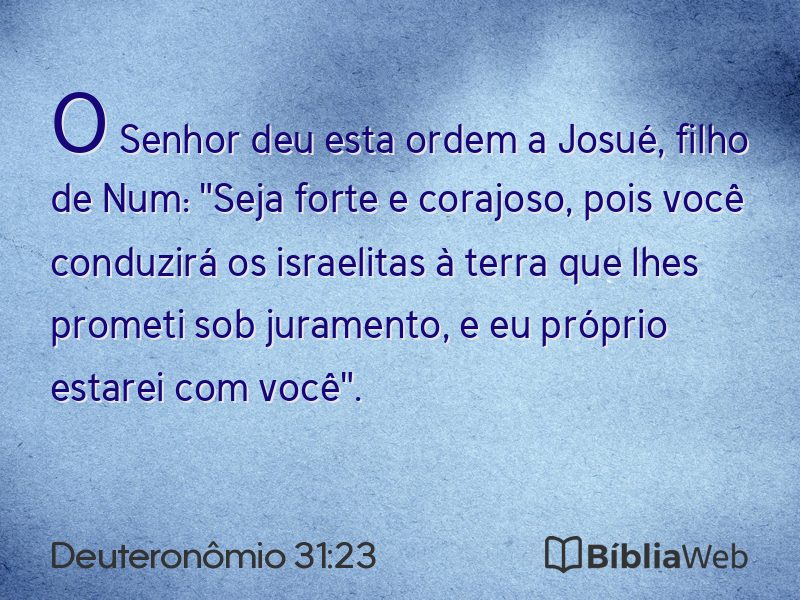 Deuteronômio 31:23 em imagem para compartilhar