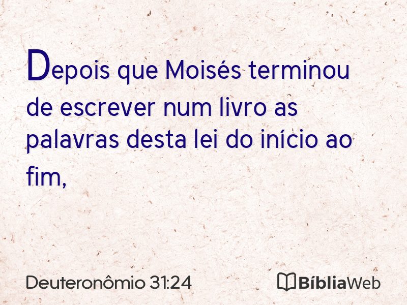 Deuteronômio 31:24 em imagem para compartilhar
