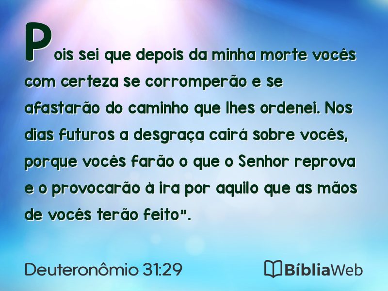 Deuteronômio 31:29 em imagem para compartilhar