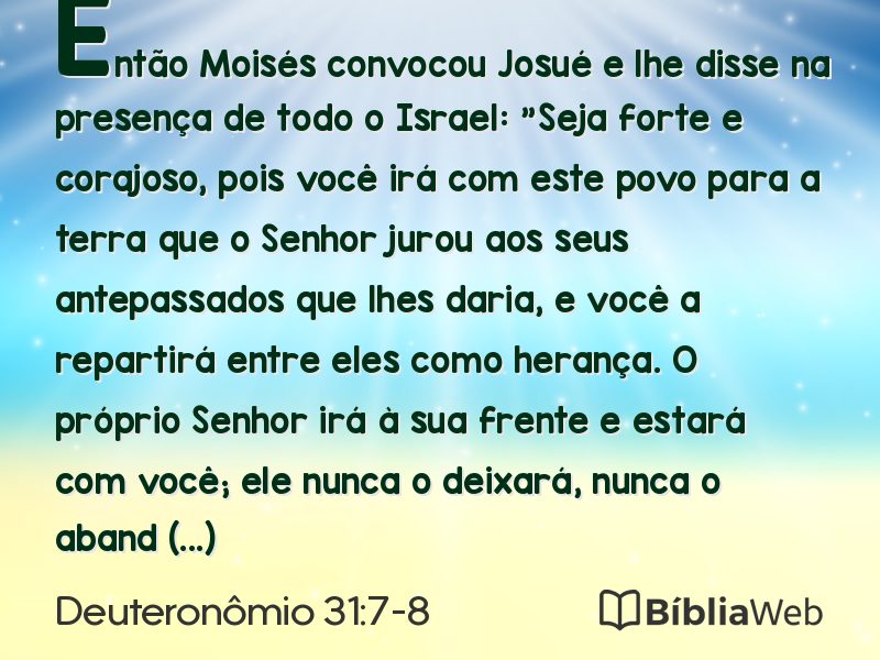 Deuteronômio 31:7-8 em imagem para compartilhar