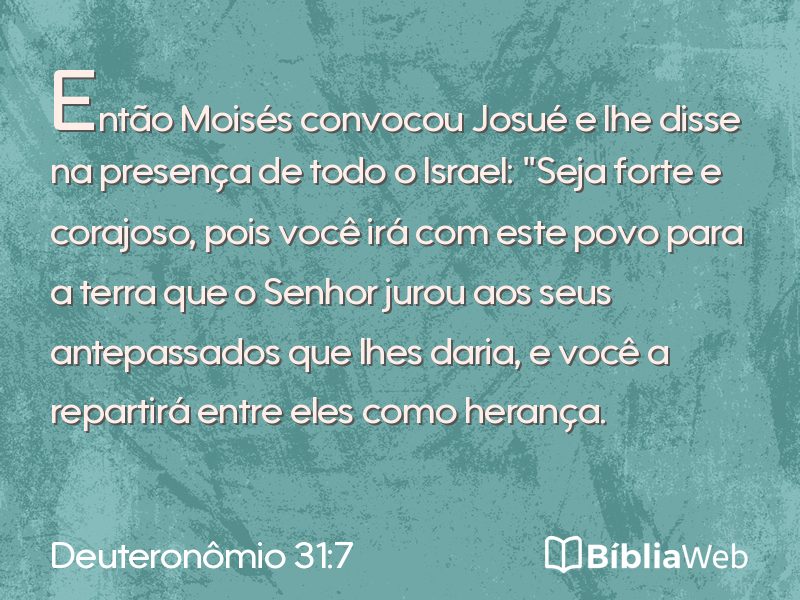 Deuteronômio 31:7 em imagem para compartilhar
