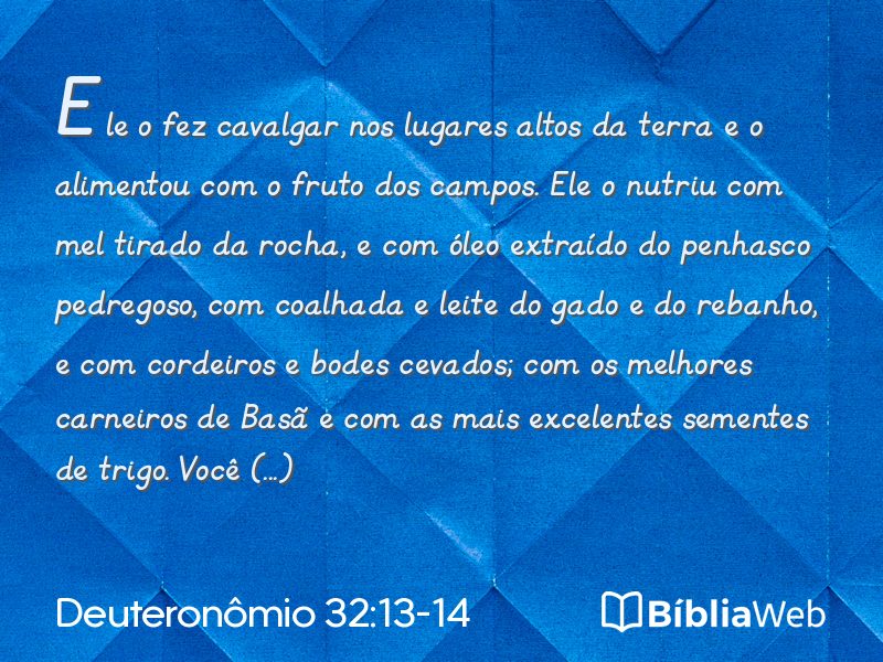 Deuteronômio 32:13-14 em imagem para compartilhar